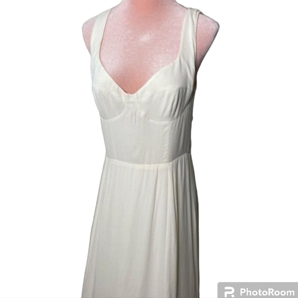REFORMATION NWT LECCE Dress Ivory Silk Bridal Tie Wedding US0/ US 4 - Picture 11 of 13